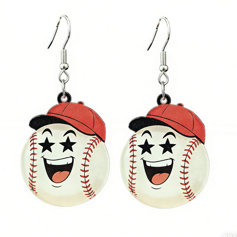 Wholesale Baseball Popcorn Stadium Mood Acrylic Earrings