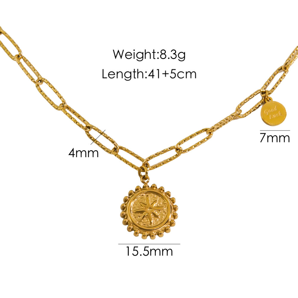 Wholesale personalized thick chain pendant necklace stainless steel 14K gold necklace