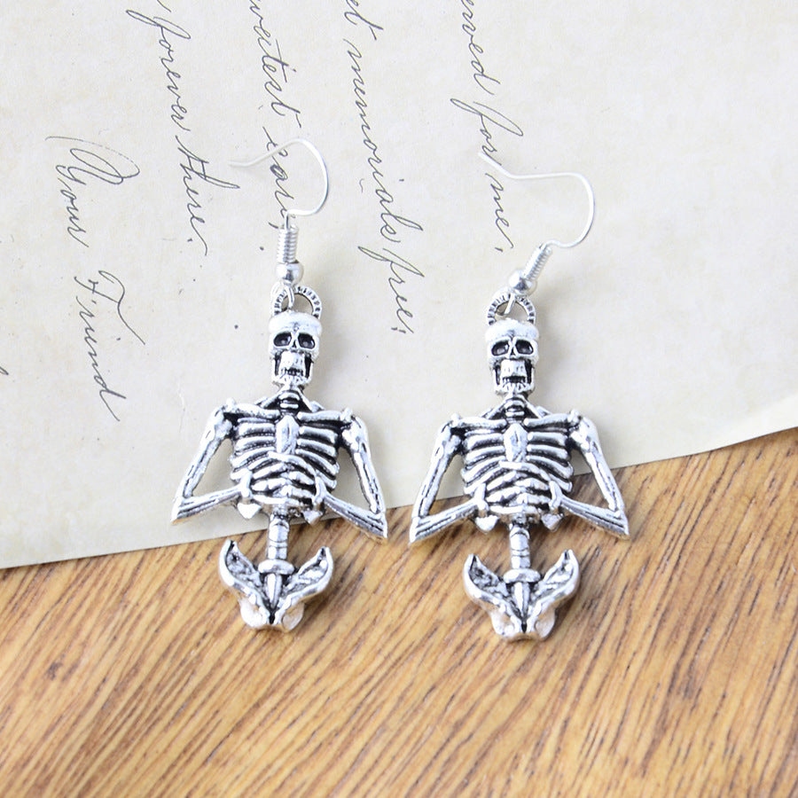 Wholesale Dark Punk Gothic Skull Pendant Earrings In Zinc Alloy For  Party Gift And Boutique Resale