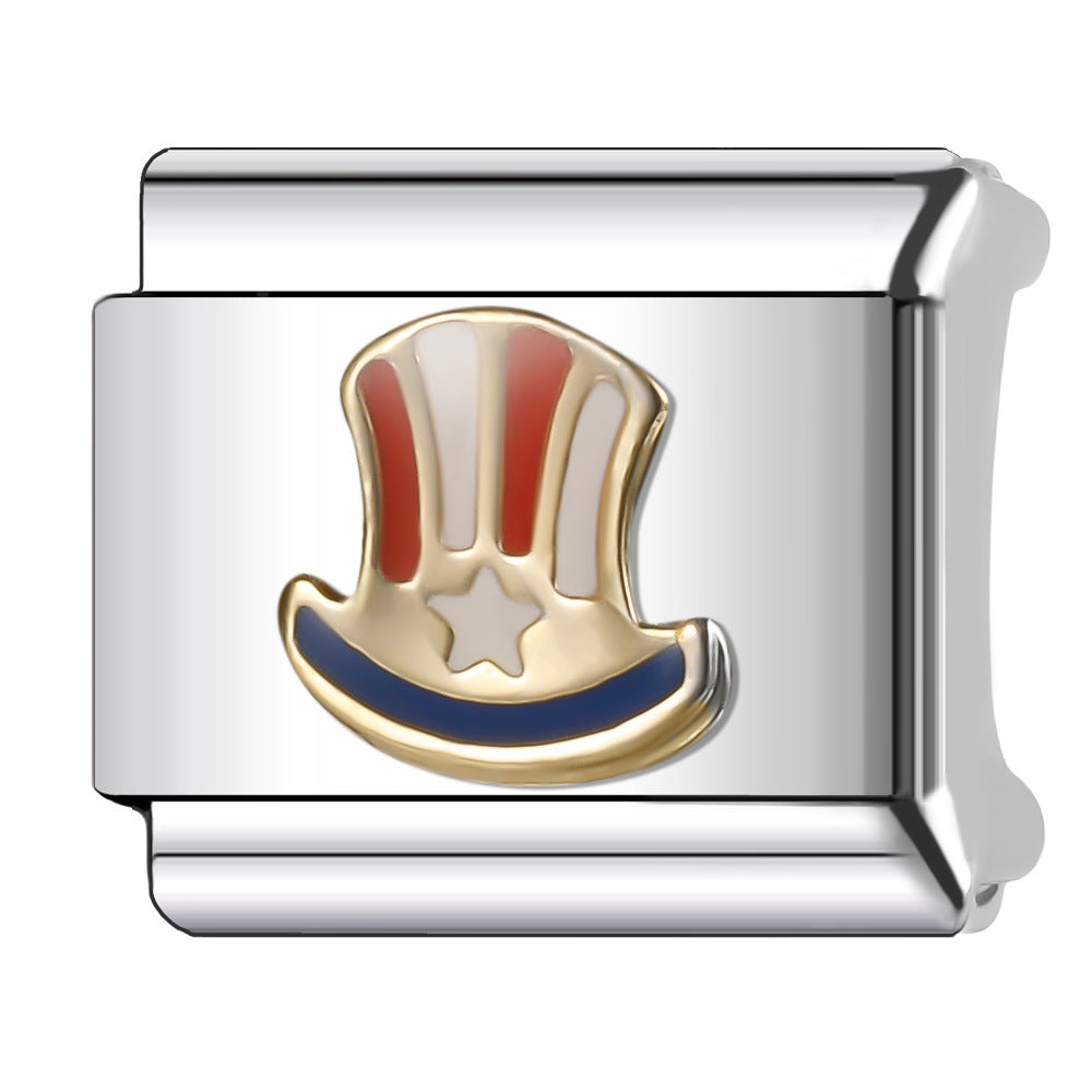 Wholesale Italian Charm Bracelet 9mm DIY Splicing Stainless Steel Creative Pattern Composable Bracelet