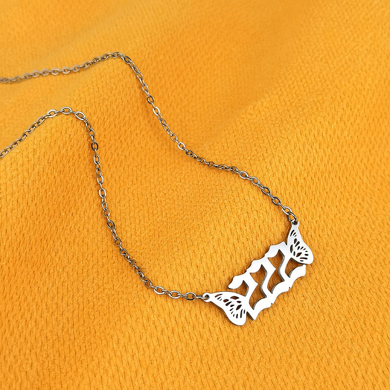 Wholesale 18K Gold Chain Stainless Steel Angel Number Necklaces ACC-NE-GuDi004