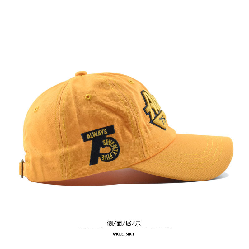 Wholesale  75 washed baseball cap old letter embroidered cap