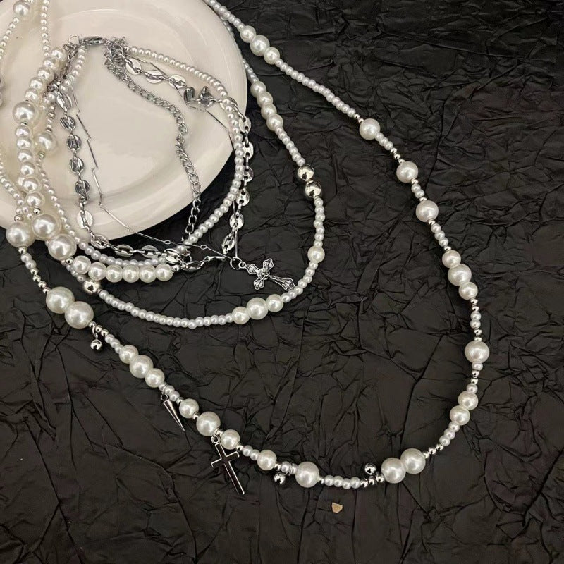 Wholesale Pearl Titanium Steel Long Necklace