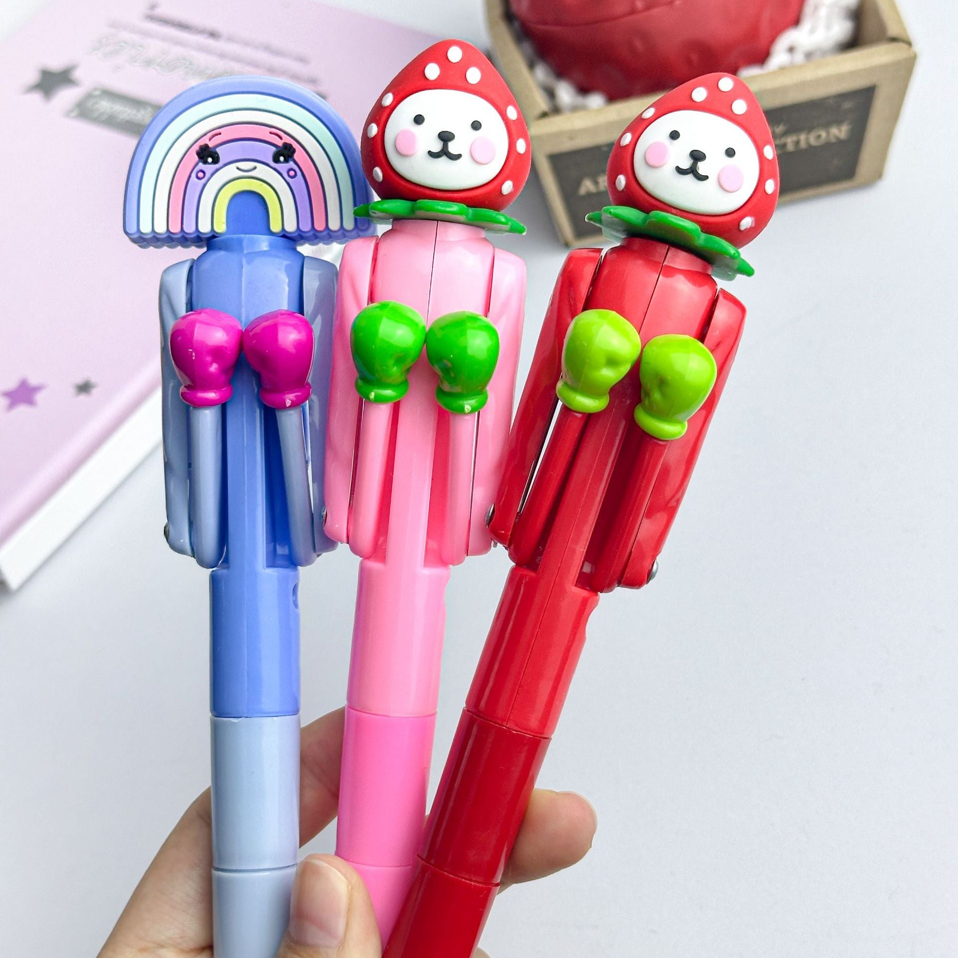 Wholesale Strawberry ballpoint pen  explosive man boxing pen creative pen