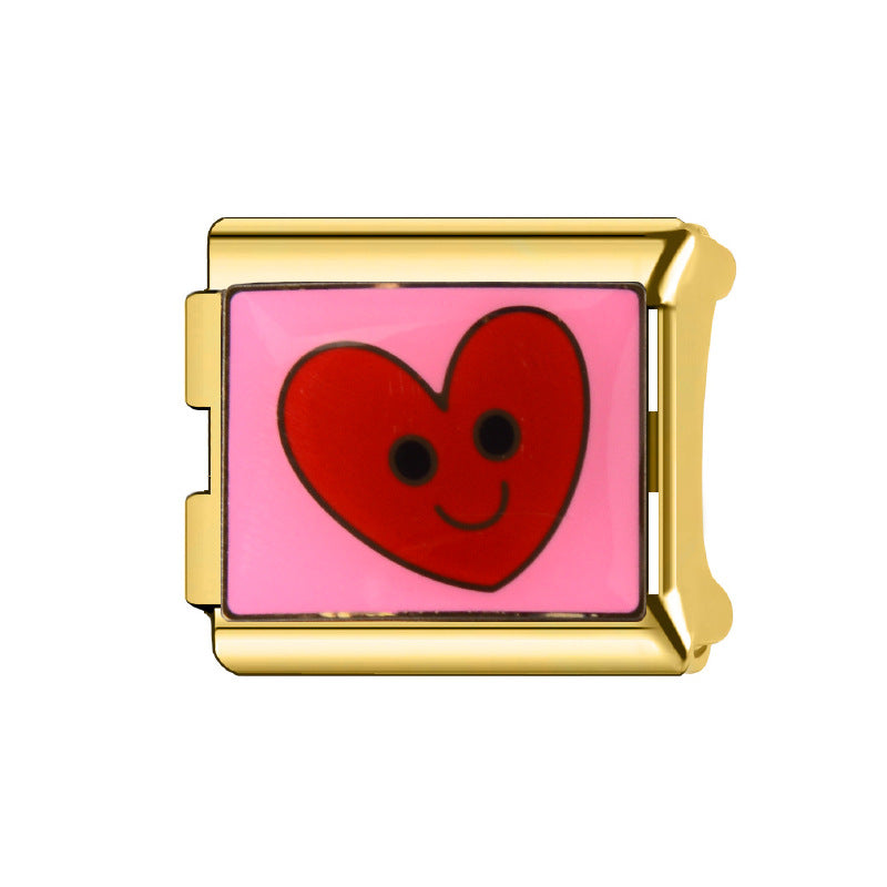 Wholesale Italian Charm Bracelet 9mm DIY Splicing Cartoon Cute Stainless Steel Composable Bracelet