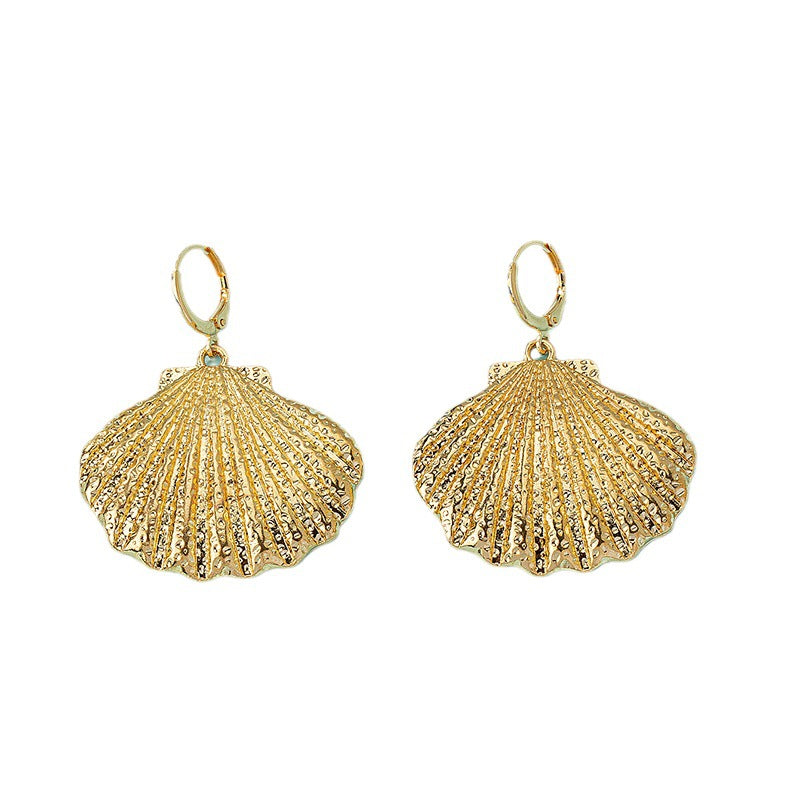 Wholesale  vintage exaggerated  alloy shell conch pendant fashion bohemian style earrings