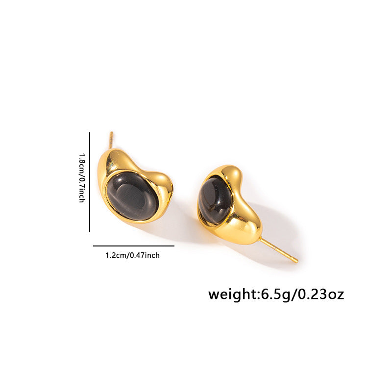 Wholesale Stainless Steel Amber Retro Earrings - Chic Fashion Accessory for Party or Boutique Resale