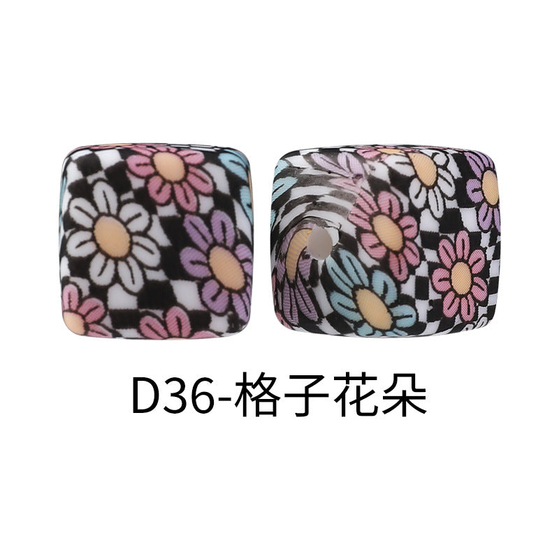 Wholesale Random 100pcs Cube Focal Beads DIY Bead Accessories