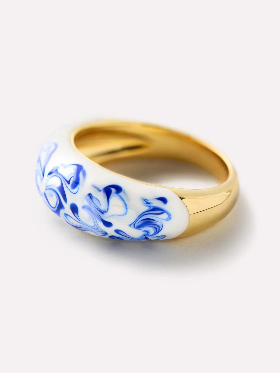Wholesale  Necklace Ring Blue and White Porcelain Jewelry Water Ripple Ceramic Decorative Ring