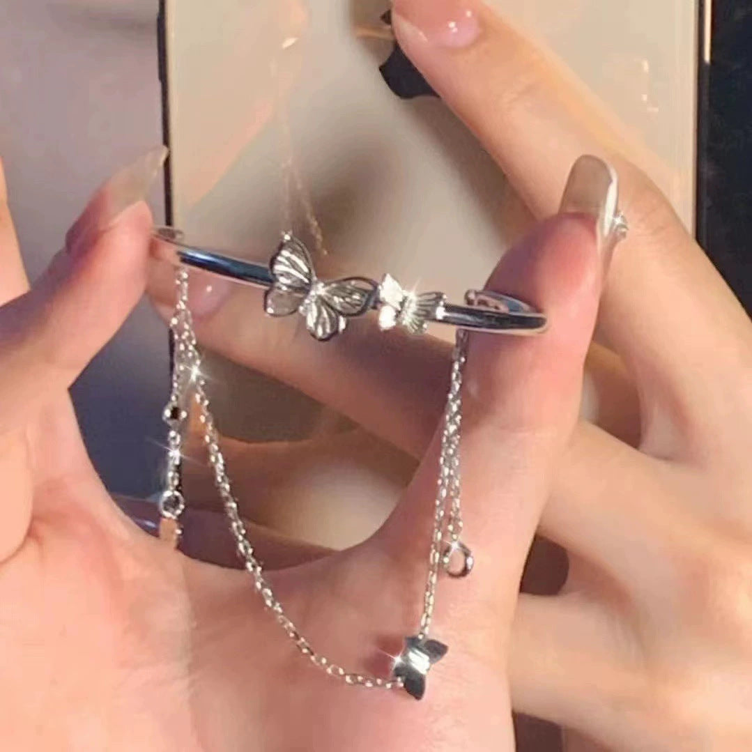 Wholesale silver Butterfly Half Bracelet