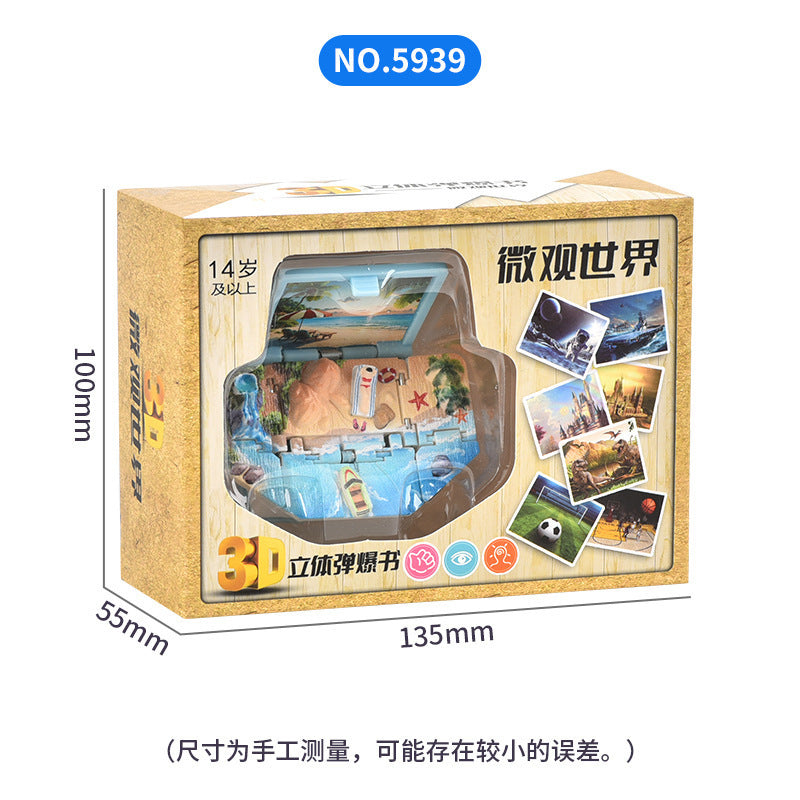 Wholesale 3D Stereo Dinosaur Foldableing Bomb Book Mini Keychain