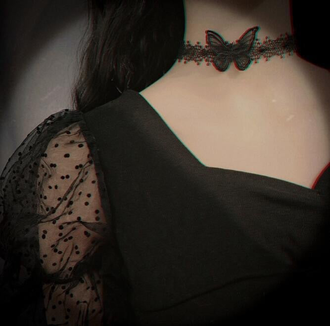 Wholesale Retro Girl Neck Band Night Rose Necklaces