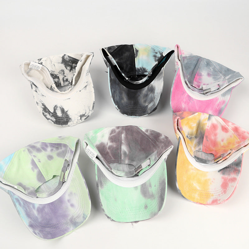 Wholesale tie-dyed color ink painting baseball cap