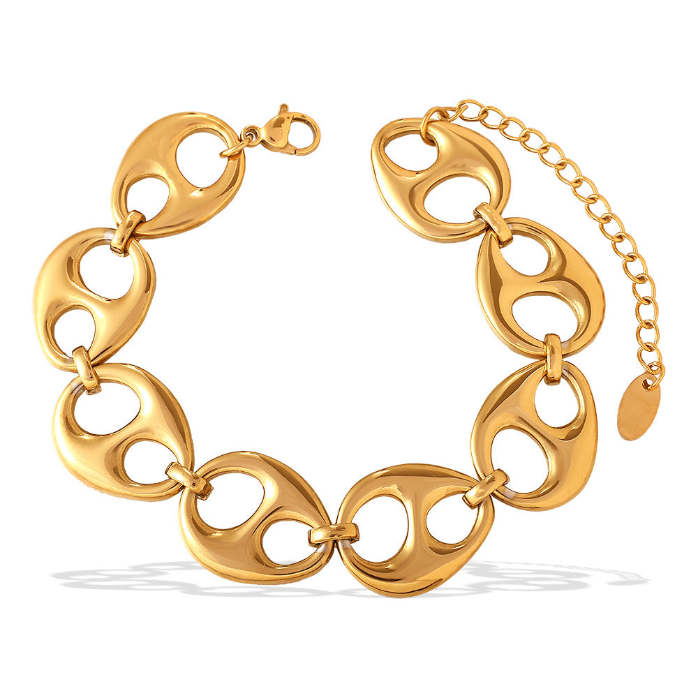 Wholesale Simple Geometric Buckle ing Jewelry Trendy Personality Exaggerated Style Pig Nose Bracelet