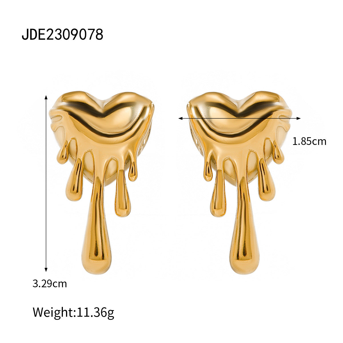 Wholesale 18k Gold Stainless Steel Earrings Heart Earrings ACC-ES-JingQiao002