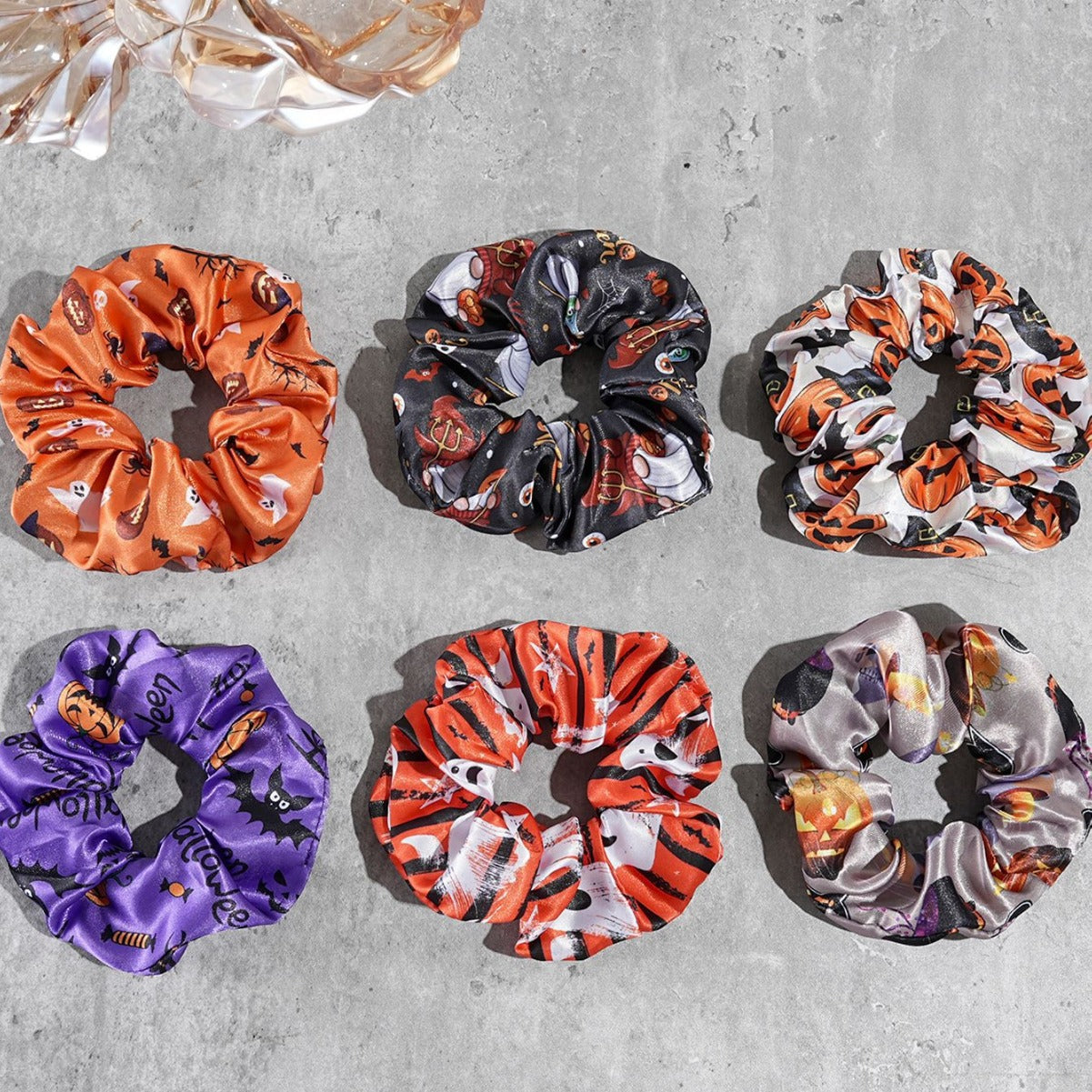 Wholesale Halloween Pumpkin Ghost Bat Large Intestine Hair Scrunchies ACC-HS-Mulin006