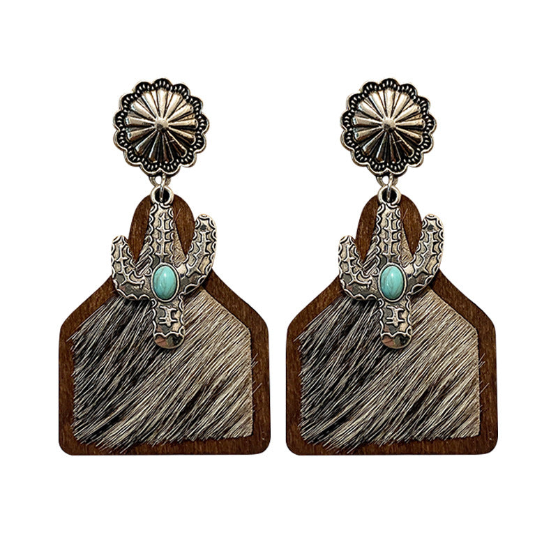 Wholesale Vintage Western Style Bohemian Wood Earrings ACC-ES-XinChuan031