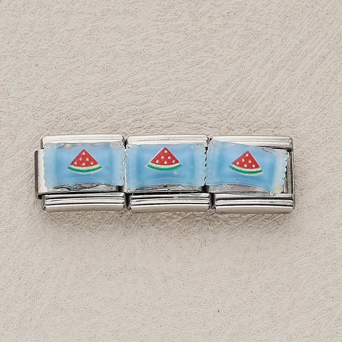 Wholesale 10pcs Italian Charm Bracelet 9mm DIY Splicing Colorful Fruit Candy Series Stainless Steel Composable Bracelet