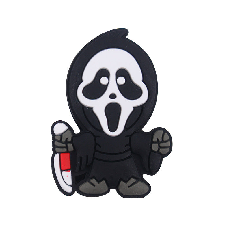 Wholesale 5pcs Cartoon Halloween Pumpkin Skull Silicone Focal Beads ACC-BDS-GuangTian034