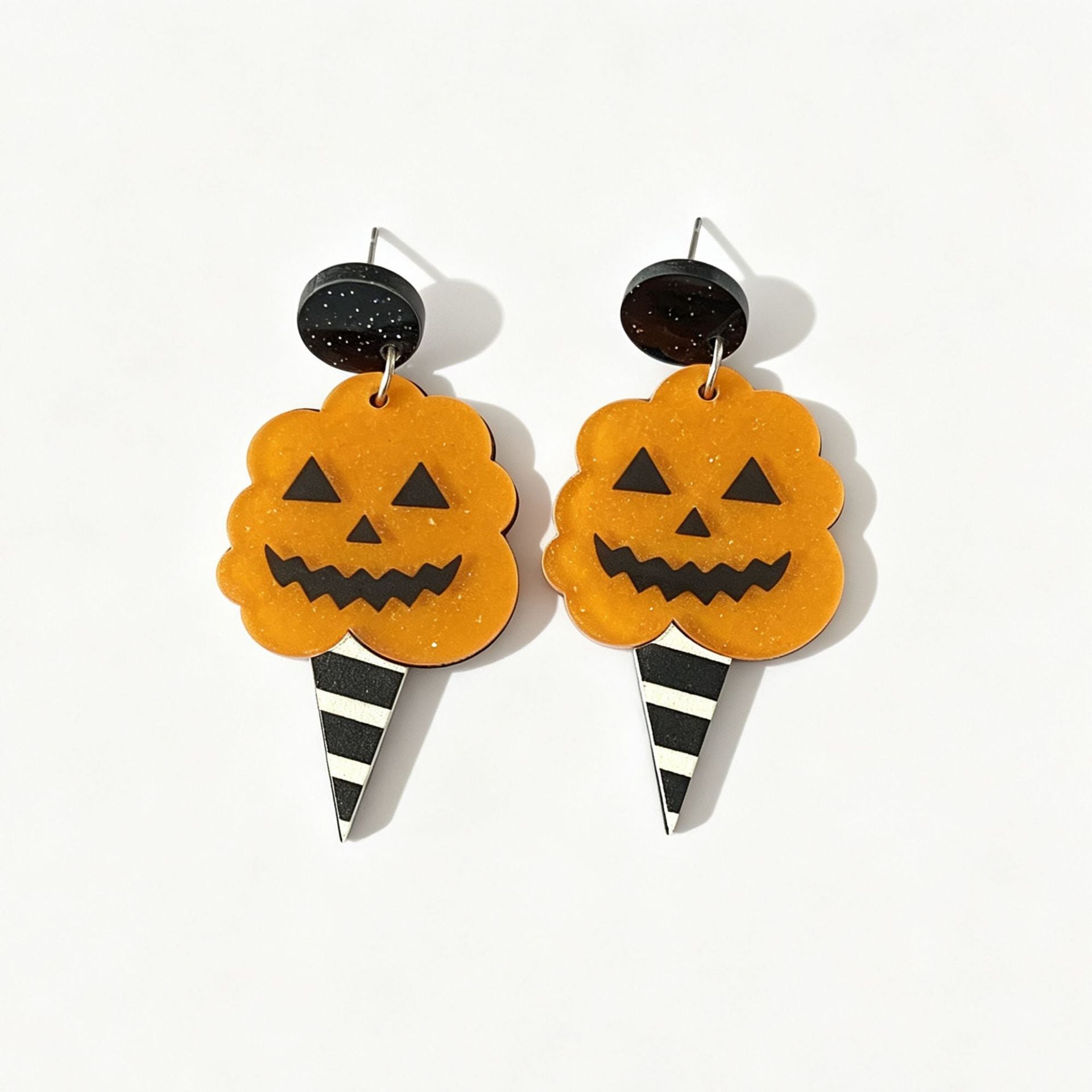 Wholesale  Ghost Pumpkin Black Cat Acrylic Earrings Funny Ice Cream Design Women S Jewelry Accessory For Boutique Resale