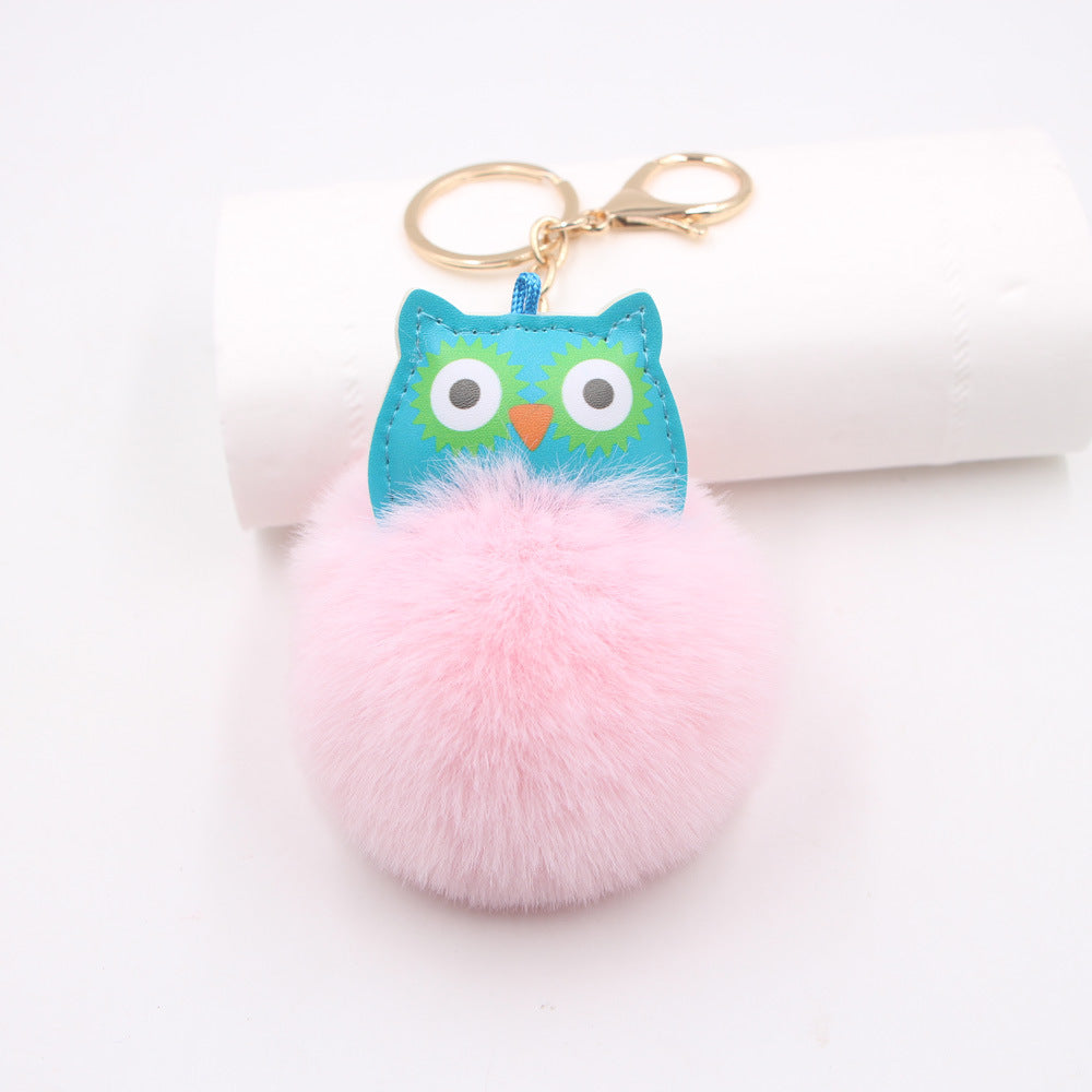 Wholesale Cute Fur Ball Owl Plush Pendant Keychains  ACC-KC-Zuge003