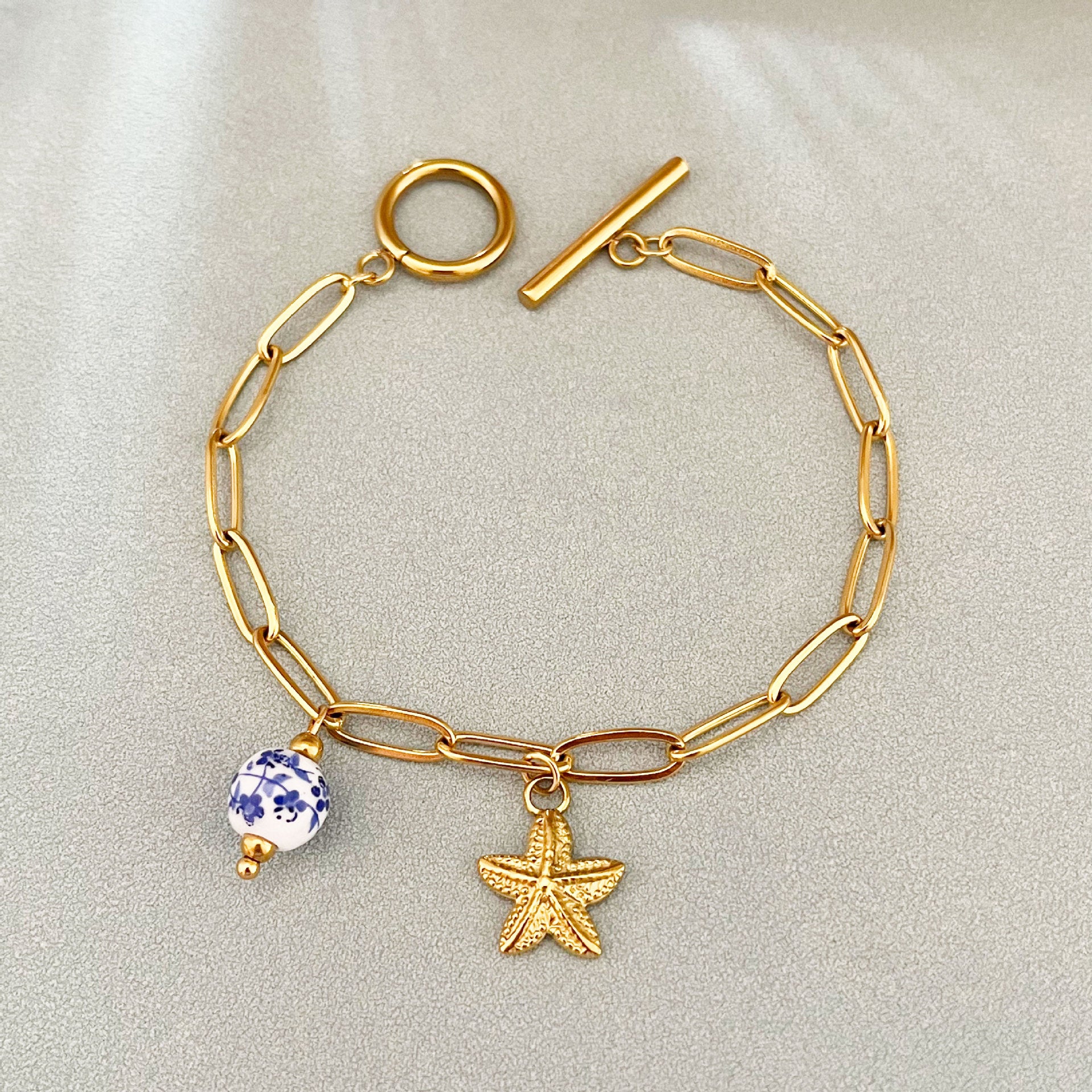 Wholesale Original Summer Beach Starfish Stainless Steel Bracelet