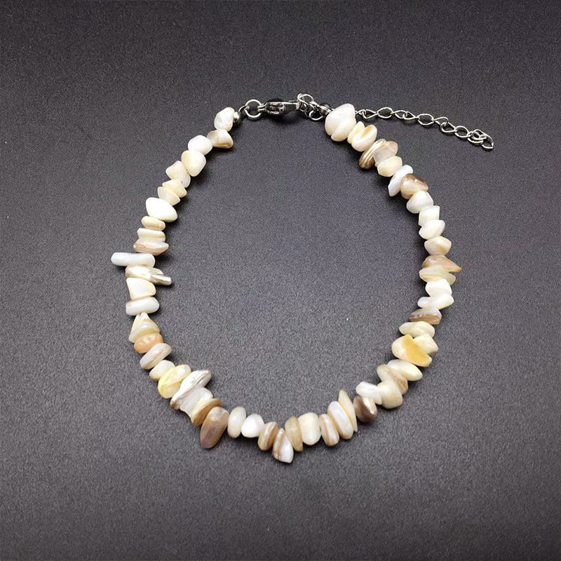 Wholesale Colorful Natural Stone Anklets Stainless Steel Wire Lock Buckle ACC-AS-Yima001