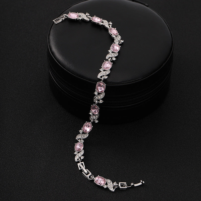 Wholesale Cross-shaped Colorful Zircon Seven Color Bracelet ACC-BT-YunJ010