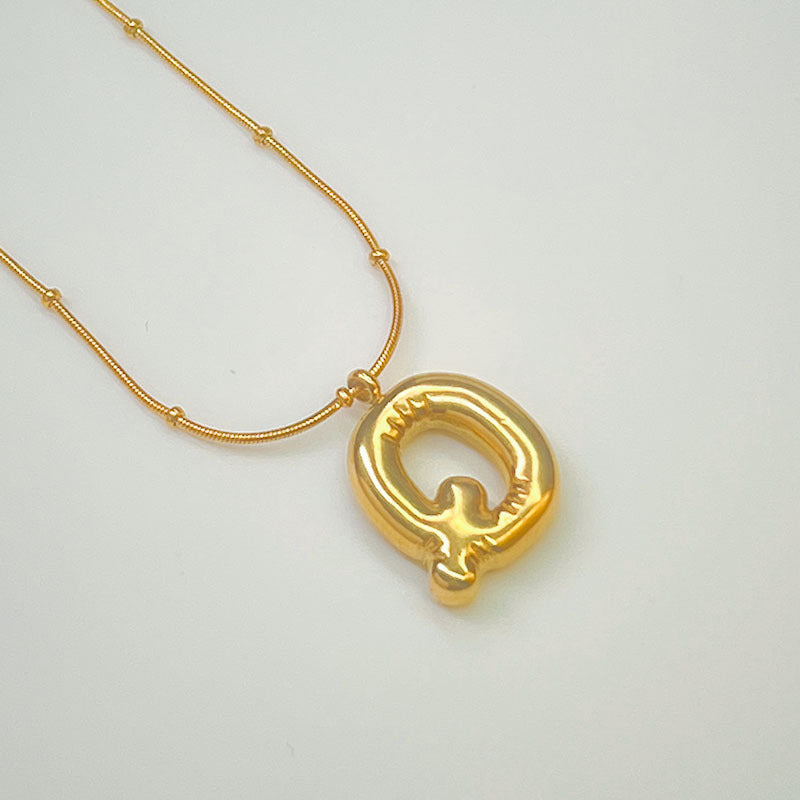 Wholesale Stainless Steel 18K Gold Plated Letter Necklaces ACC-NE-YuHui001