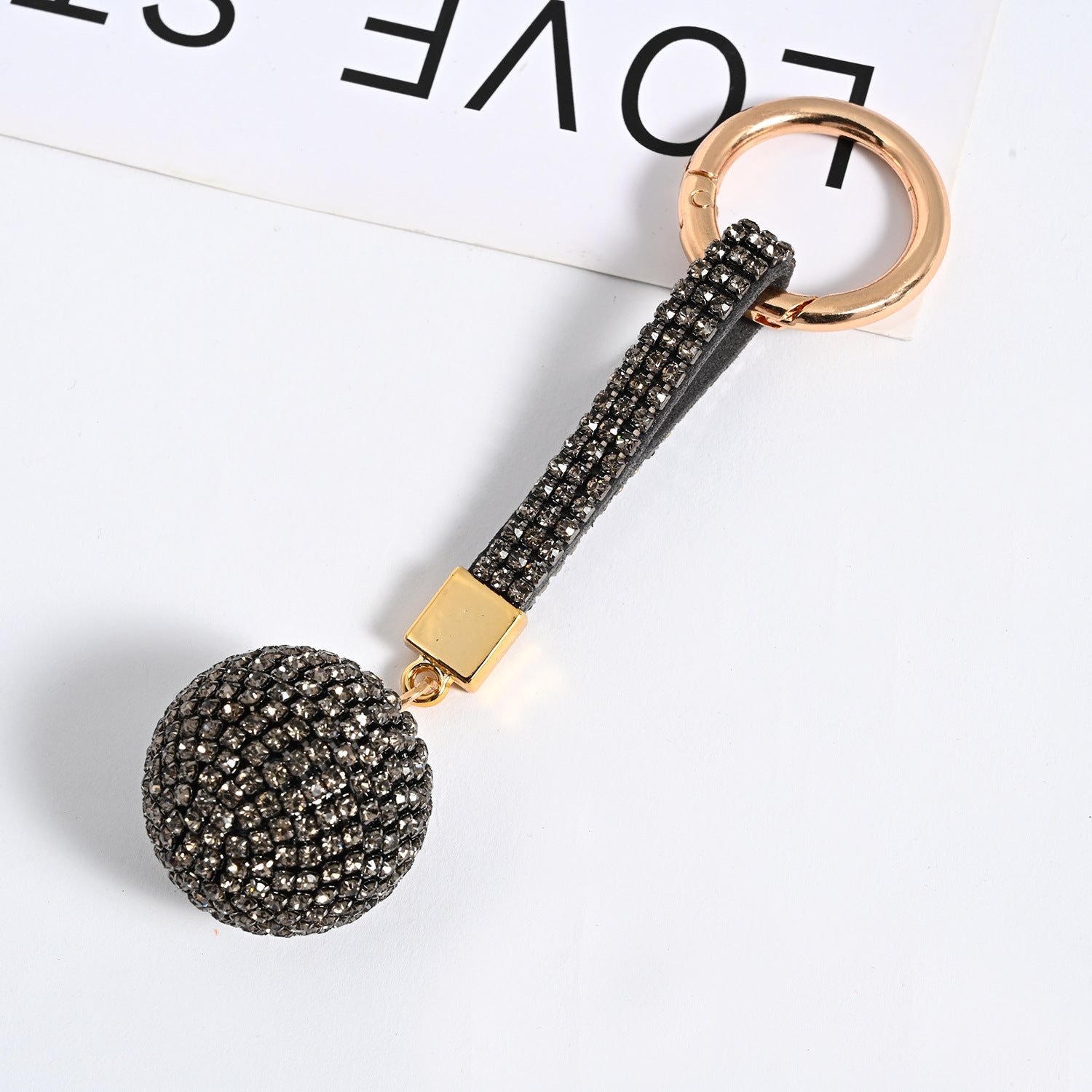 Wholesale Rhinestone Ball Keychain Mixed Purple Sparkly Car Key Accessory Bag Charm Boutique Resale Gift