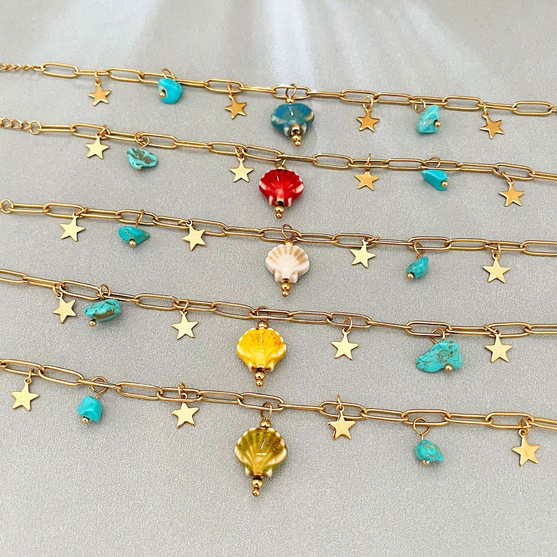 Wholesale  Beach Style Gypsophila Ceramic Shell Bracelet