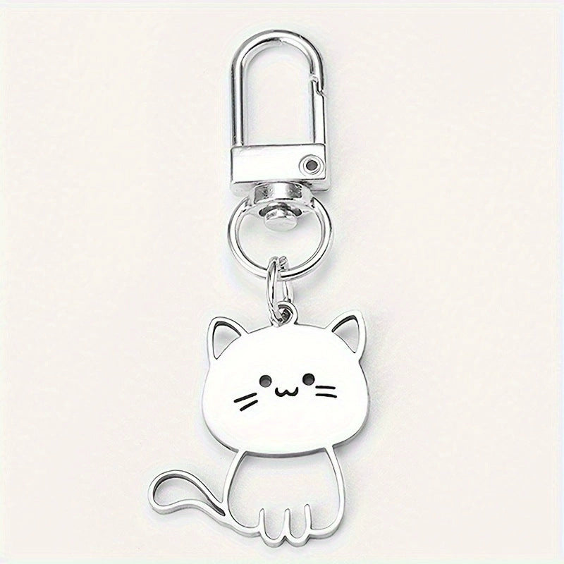 Wholesale Titanium Steel Soft Cute Kat  Cartoon  Creative Small Keychain
