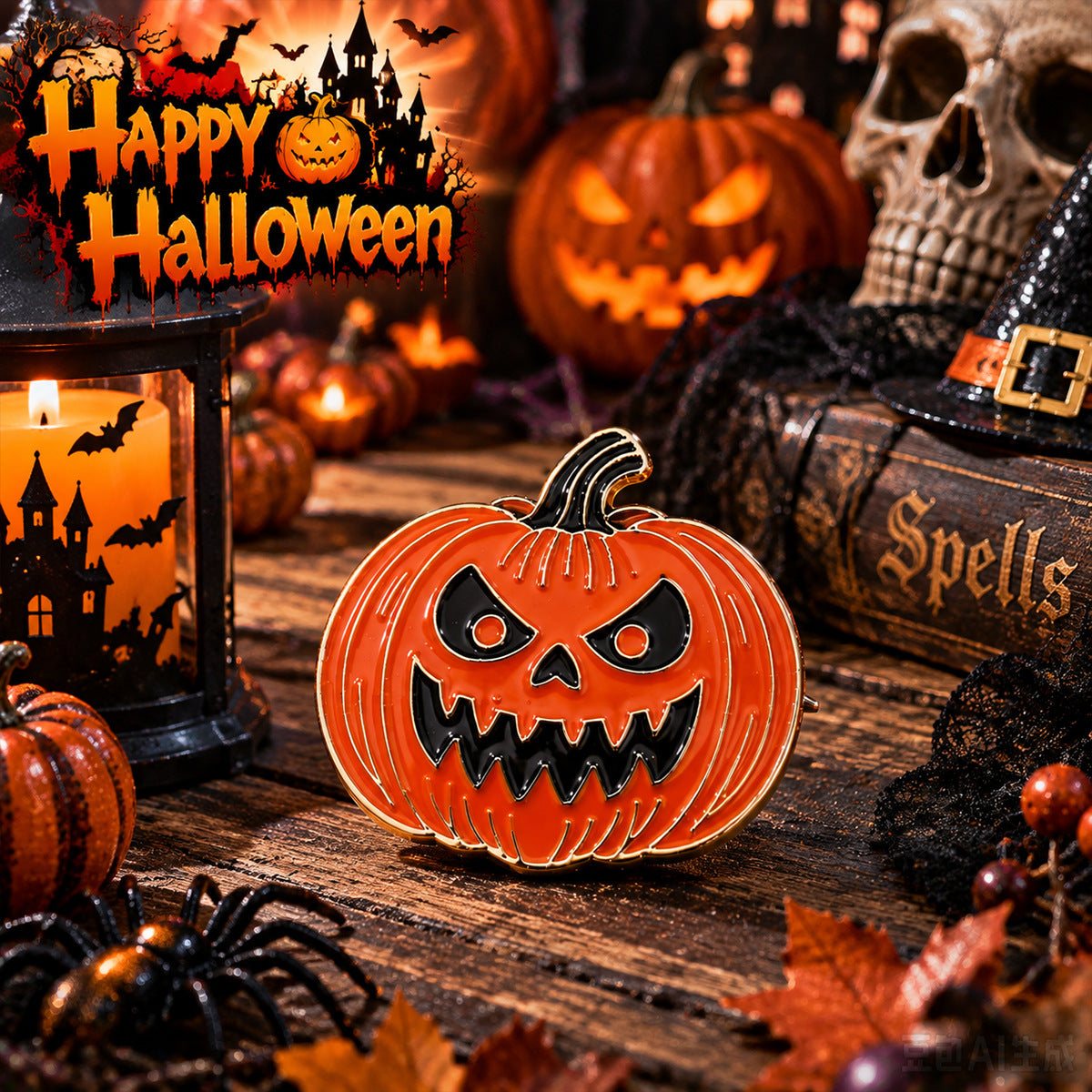 Wholesale  Pumpkin Bat Brooch Pin y Ghost Face Enamel Badge Trendy Holiday Costume Accessory Decorative Gift