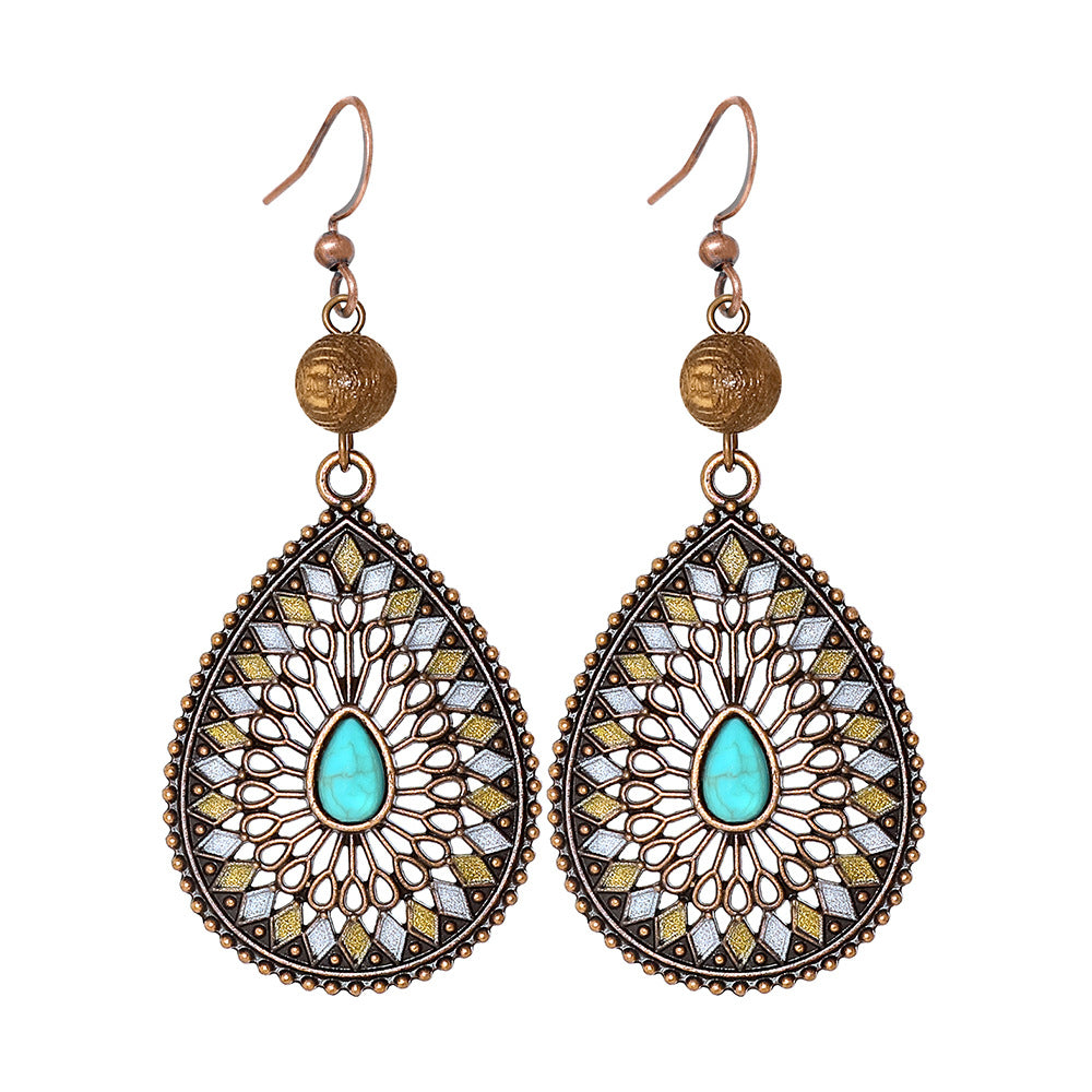 Wholesale Bohemian Maillard Style Handmade Earrings Zinc Alloy Jewelry Accessory for Resale
