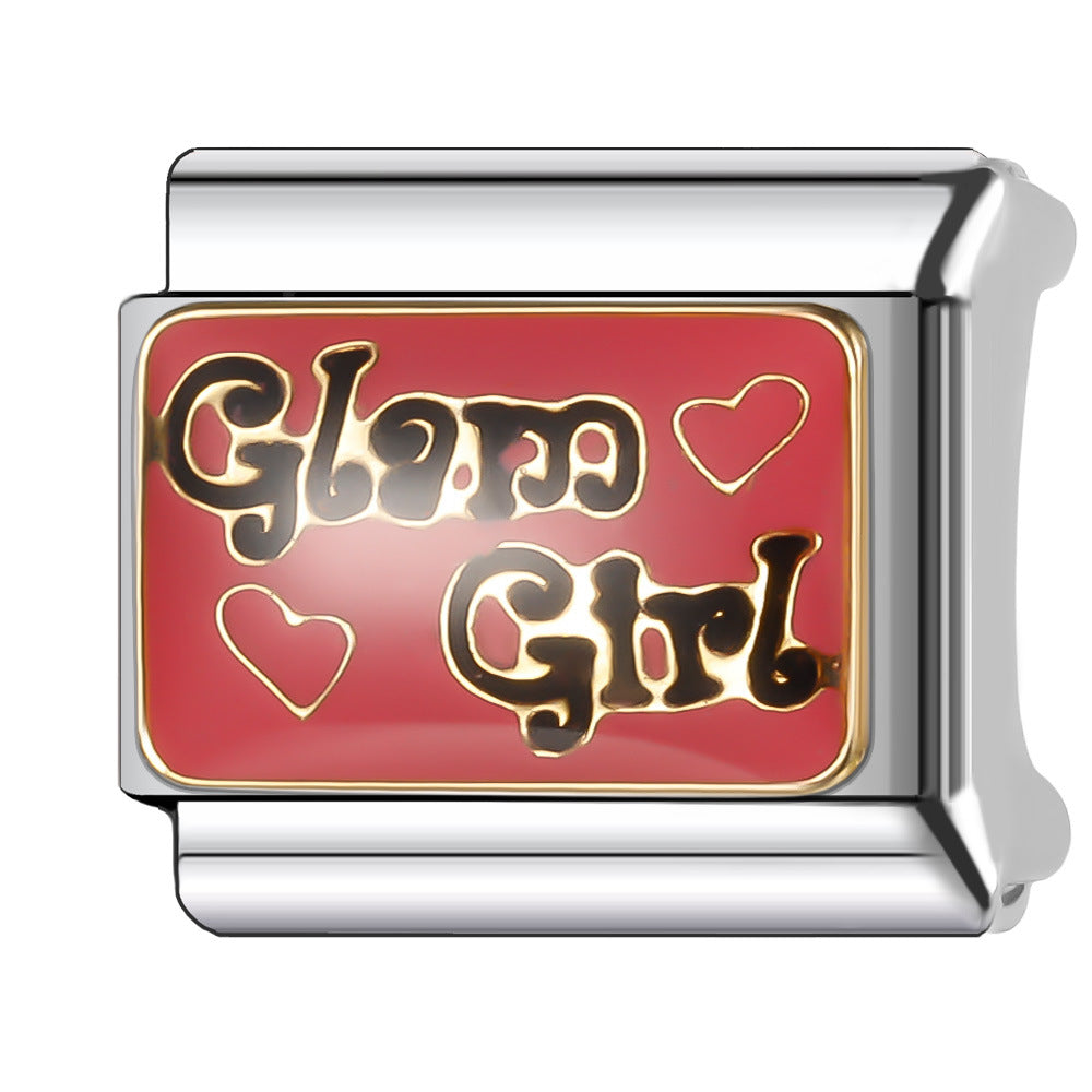 Wholesale Italian Charm Bracelet 9mm DIY Splicing Creative Pattern Stainless Steel Composable Bracelet