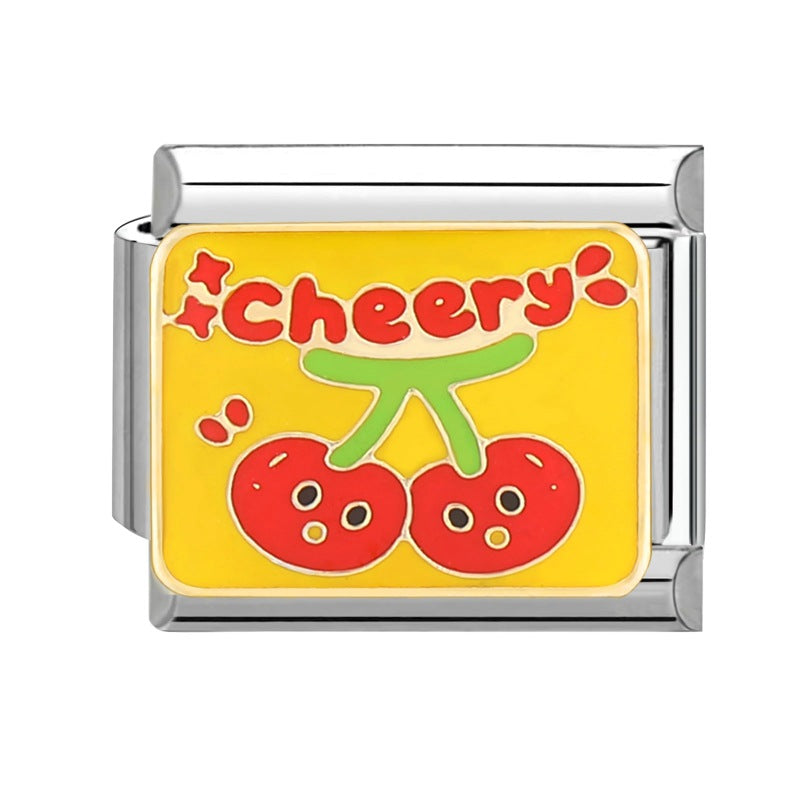 Wholesale Italian Charm Bracelet 9mm DIY Splicing Cute Cartoon Stainless Steel Composable Bracelet