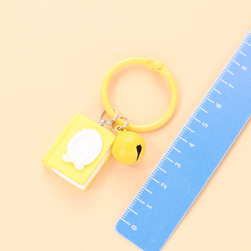 Wholesale Book Bell Keychain Cute Cartoon Hanger Resin Accessories ACC-KC-HuiMei002