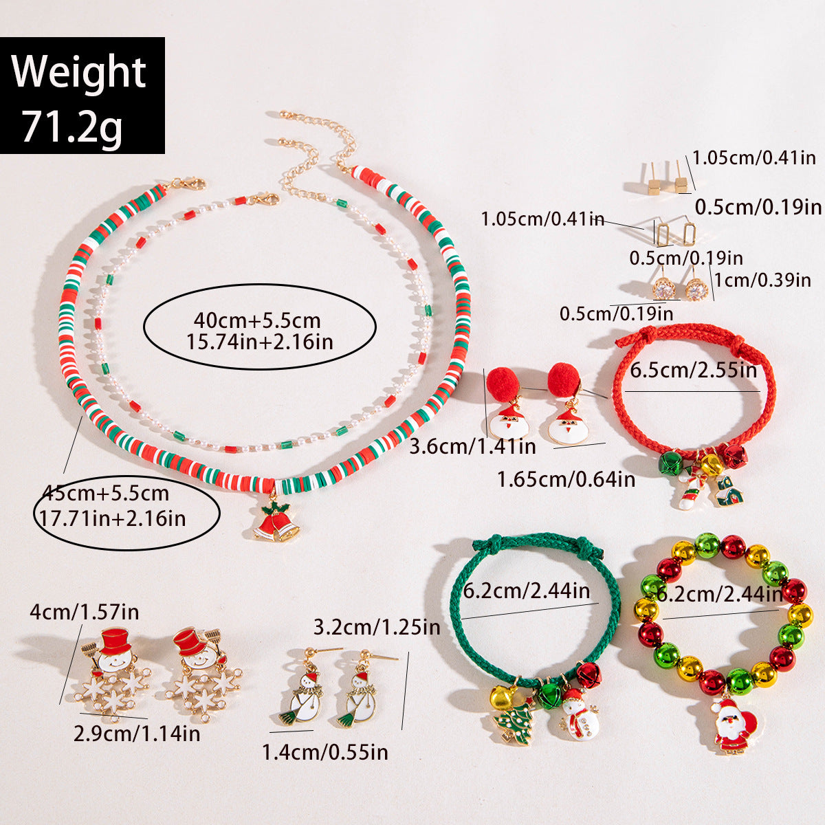 Wholesale earrings necklace bracelet suit cute snowman Christmas tree series jewelry suit