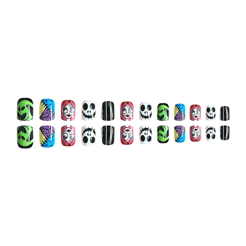 Wholesale 24 Pieces/box Halloween Press-on Nails Kits Nail Stickers ACC-NS-FengLi024