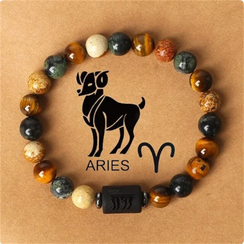 Wholesale Twelve Zodiac Signs Natural Stone Bracelet Handmade Beaded Bracelet ACC-BT-Yunh003