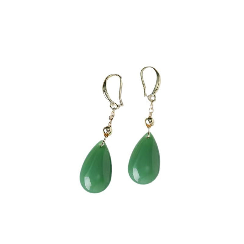 Wholesale Electroplated Water Drop Jasper Earrings Retro Style Chinese Elegant Gift for Mom