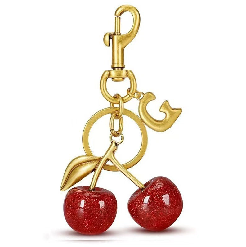Wholesale Cherry Bag Charm Keychain Trendy Car Key Accessory Stylish Gift For Women Boutique Resale