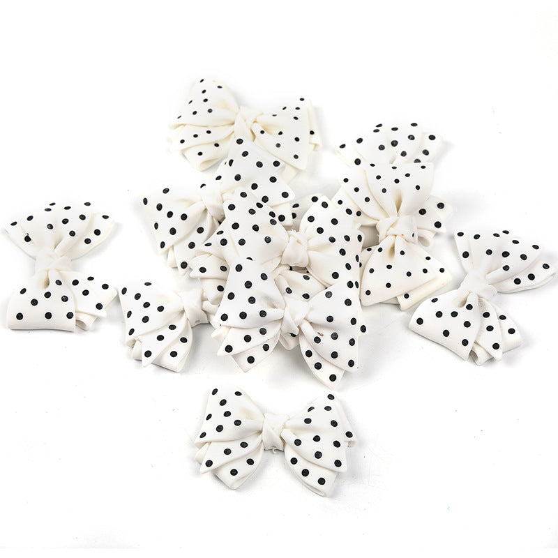 Wholesale 25PCS Large Polka Dot Bow Straight Hole Beads DIY Resin Accessories Beading Material ACC-BDS-BLG045