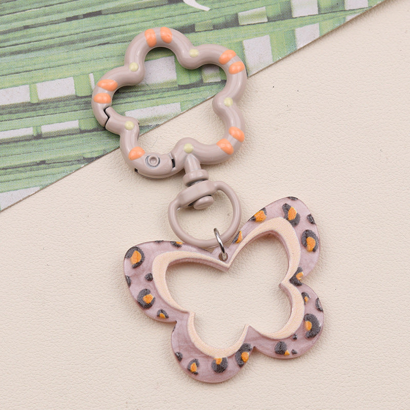 Wholesale Colorful Hollow Leopard Print Butterfly Acrylic Keychains ACC-KC-DA015