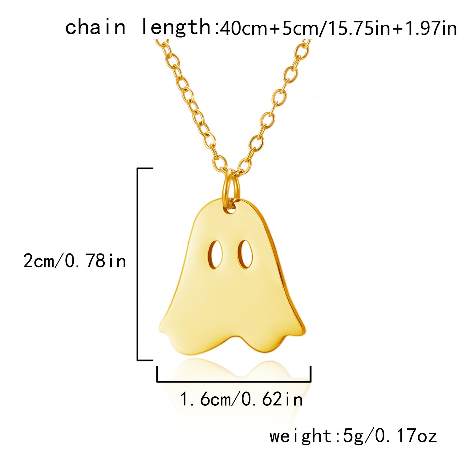 Wholesale Stainless Steel  Ghost Necklace Pumpkin  Pendant Trendy Jewelry Accessory