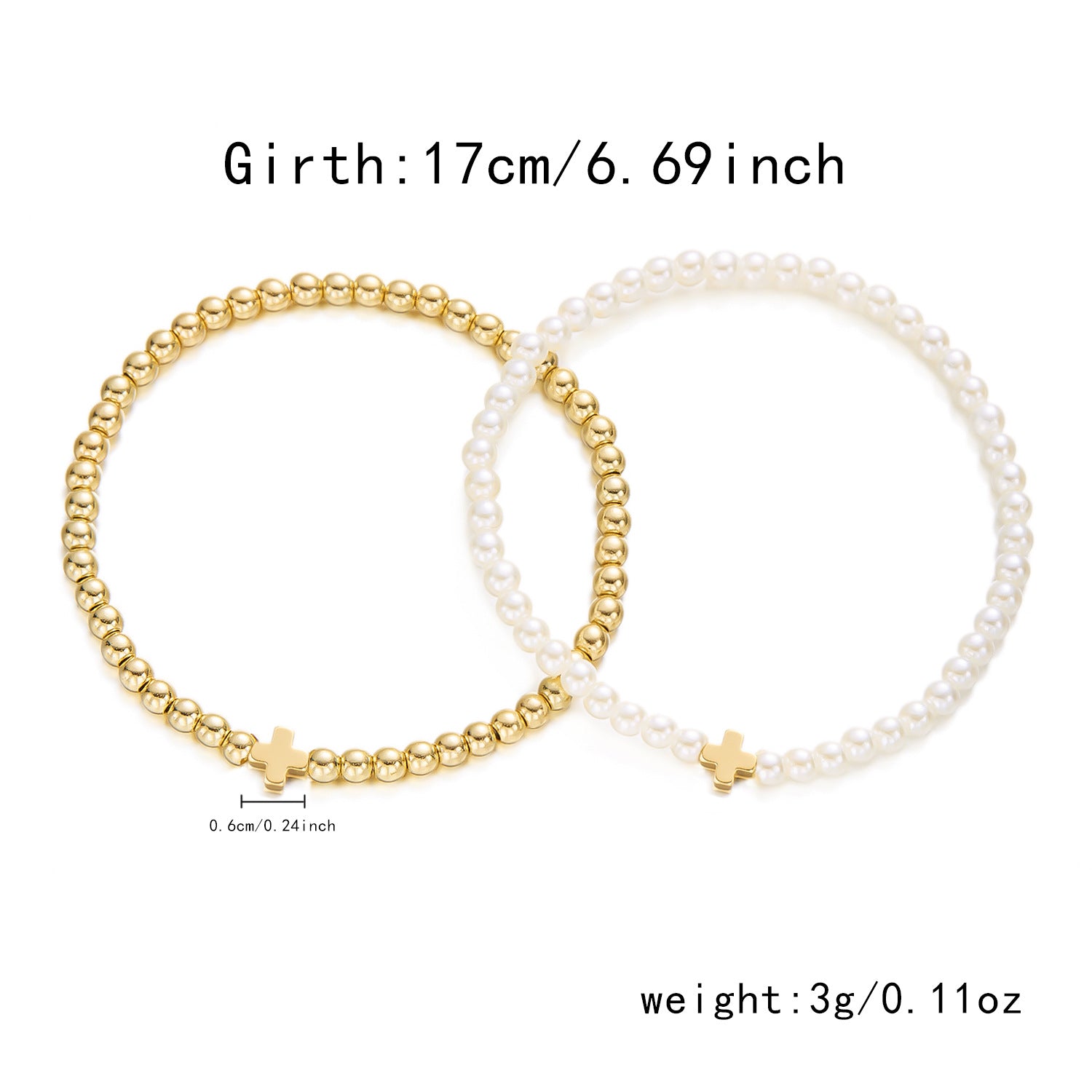 Wholesale  Light Luxury Love Heart Pearl Double Layer Bracelet