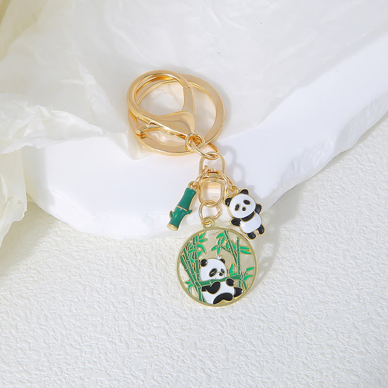 Wholesale  Panda  Cute Cute Cute Cartoon Metal Keychain