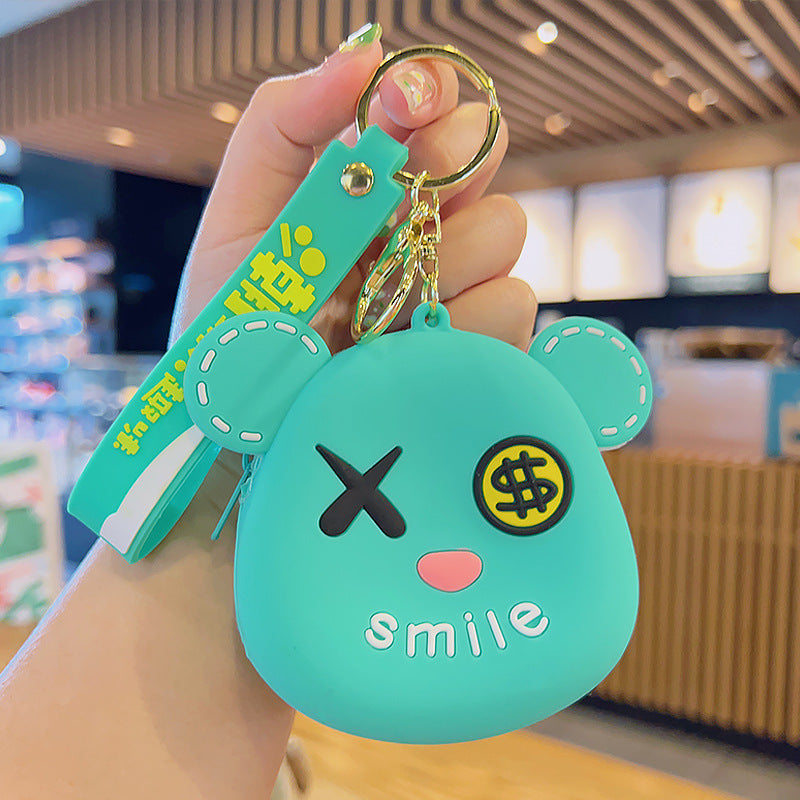 Wholesale Cute cartoon silicone wallet keychain