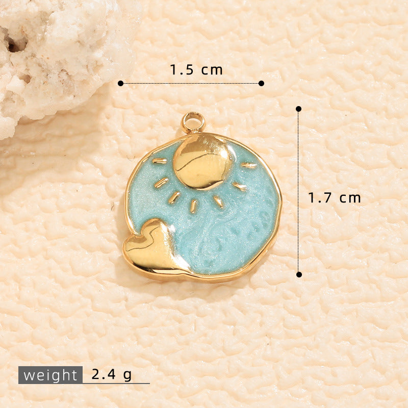 Wholesale  sun  moon stars  girl series  dripping DIY pendant