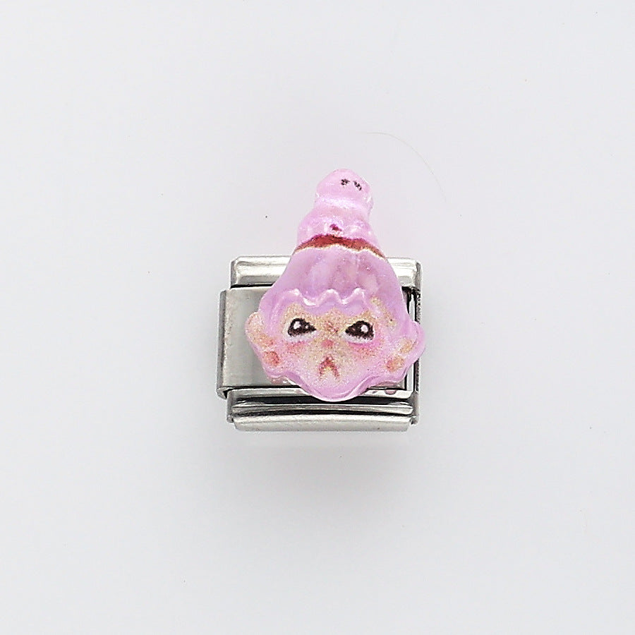 Wholesale 10pcs Italian Charm Bracelet 9mm DIY Splicing Cartoon Character Series Stainless Steel Composable Bracelet